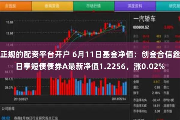 正规的配资平台开户 6月11日基金净值：创金合信鑫日享短债债券A最新净值1.2256，涨0.02%